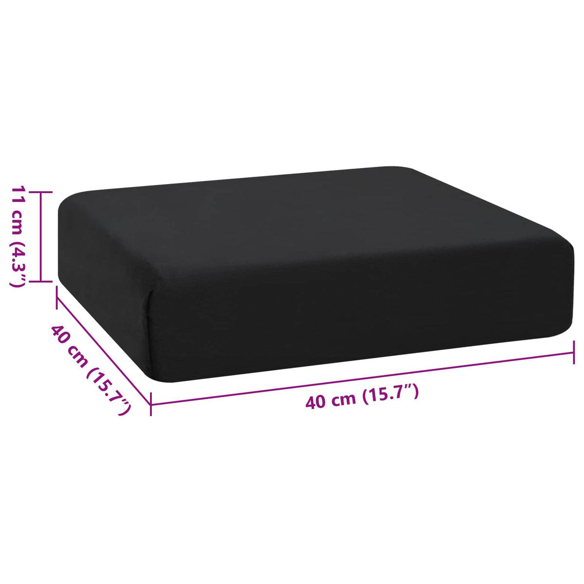 vidaXL Poduszka na siedzisko 40 x 40 x 11 cm Pianka PU Czarny