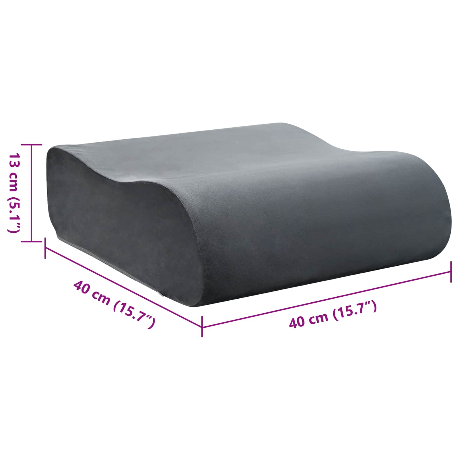 vidaXL Poduszka na siedzisko Gładki Szary 40 x 40 x 13 cm Pianka PU