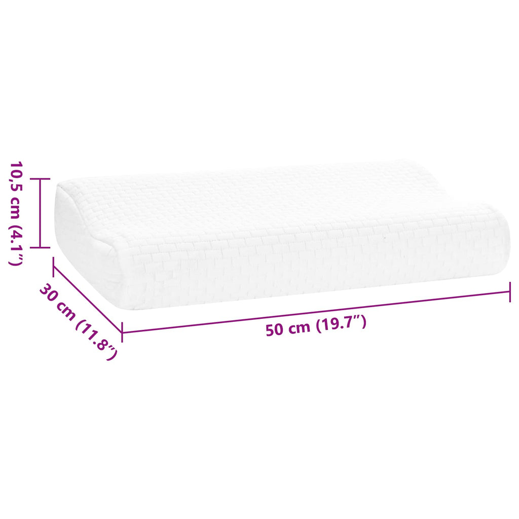 vidaXL Poduszka do spania Biały 50 x 30 x 10,5 cm Pianka z pamięcią
