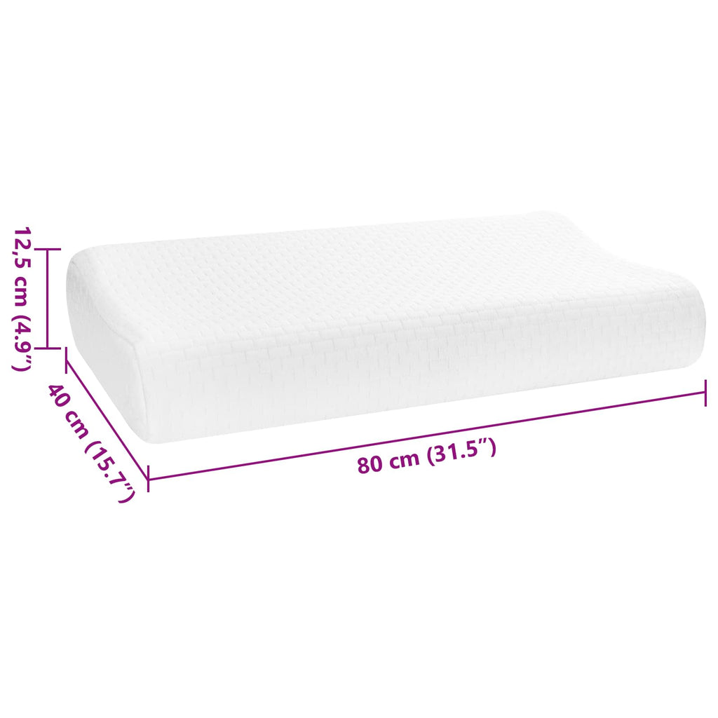 vidaXL Poduszka do spania Biały 80 x 40 x 12,5 cm Pianka z pamięcią