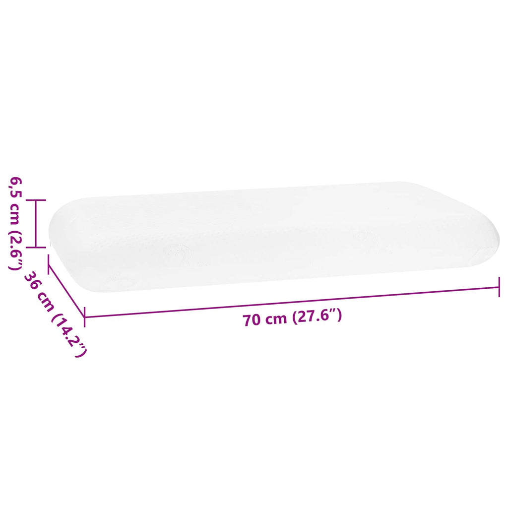 vidaXL Poduszka do spania Biały 70 x 36 x 6,5 cm Pianka z pamięcią