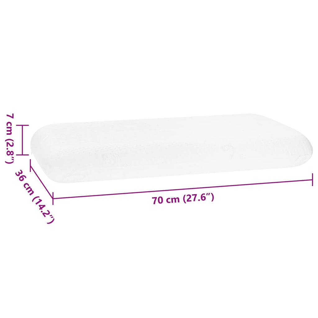 vidaXL Poduszka do spania Biały 70 x 36 x 7 cm Pianka z pamięcią