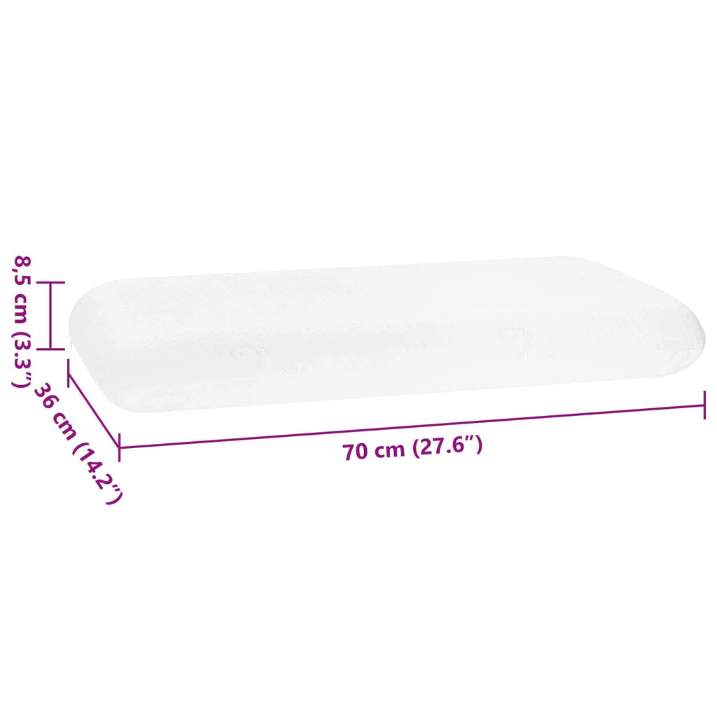vidaXL Poduszka do spania Biały 70 x 36 x 8,5 cm Pianka z pamięcią