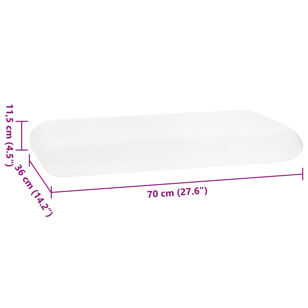 vidaXL Poduszka do spania Biały 70 x 36 x 11,5 cm Pianka z pamięcią