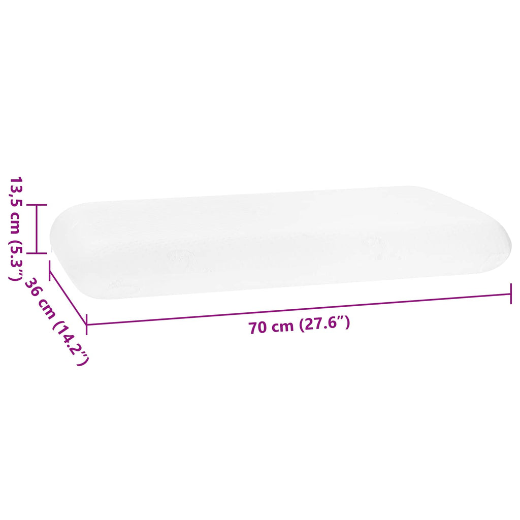 vidaXL Poduszka do spania Biały 70 x 36 x 13,5 cm Pianka z pamięcią