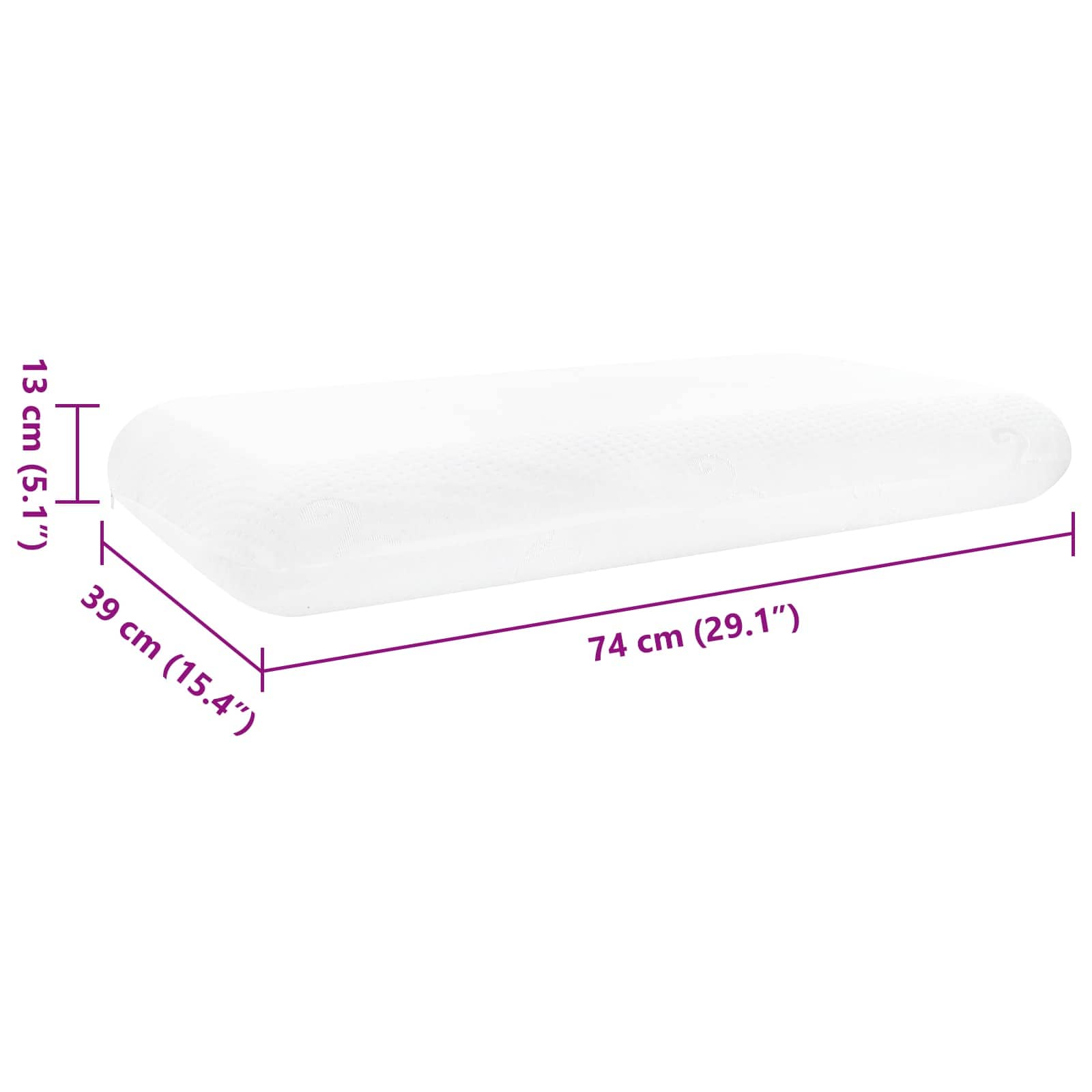 vidaXL Poduszka do spania Biały 74 x 39 x 13 cm Pianka z pamięcią