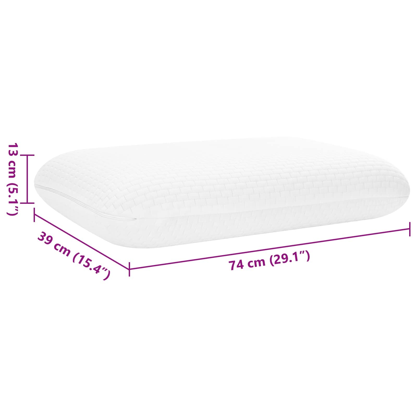 vidaXL Poduszka do spania Biały 74 x 39 x 13 cm Pianka z pamięcią