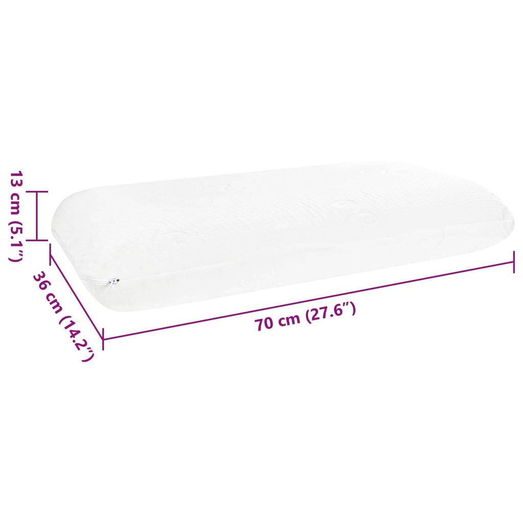 vidaXL Poduszka do spania Gładki Biały 70 x 36 x 13 cm