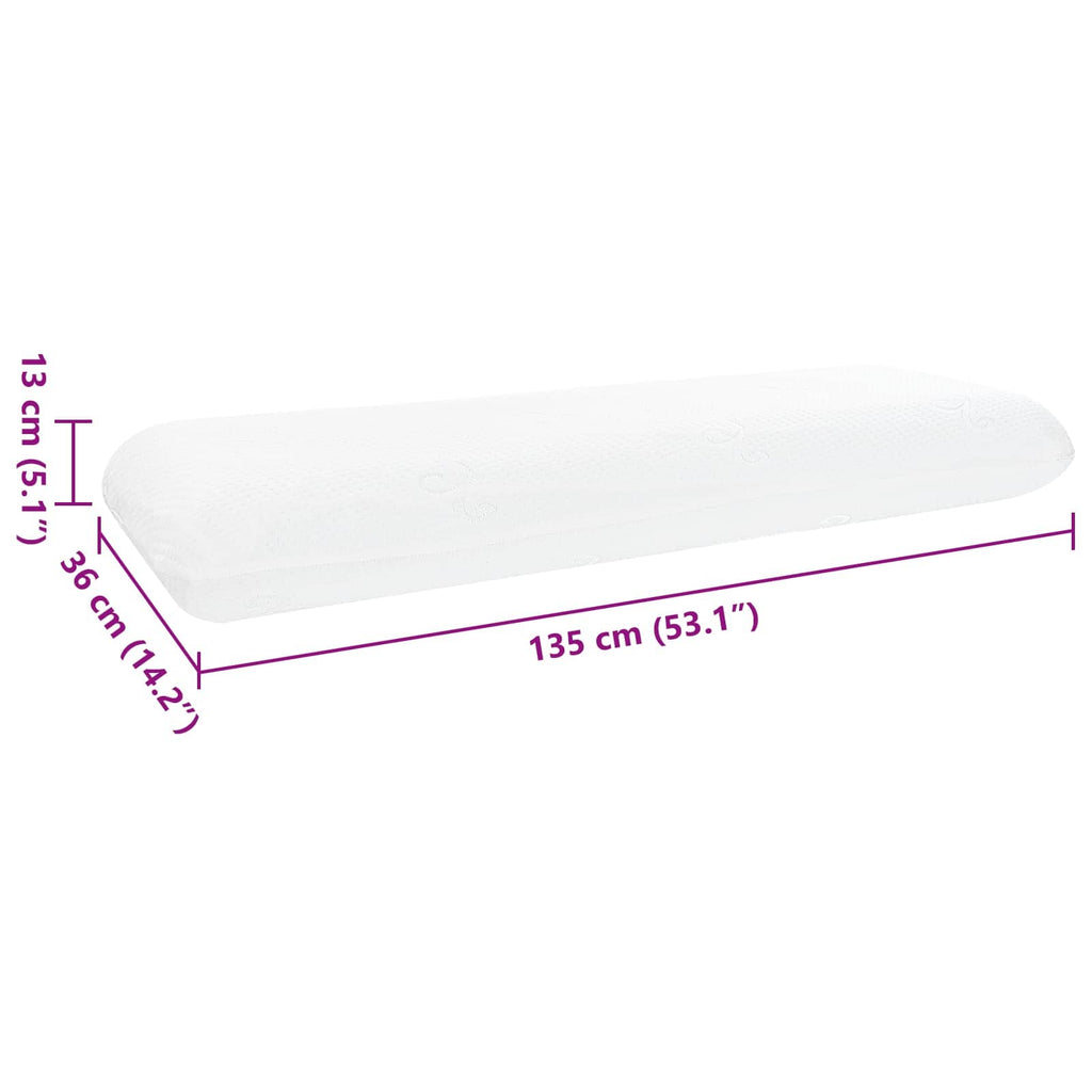 vidaXL Poduszka do spania Gładki Biały 135 x 36 x 13 cm