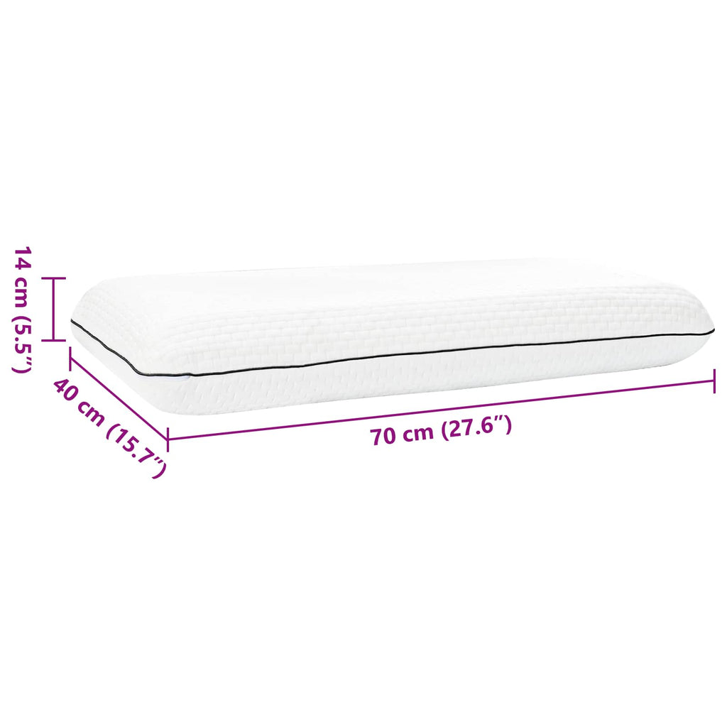 vidaXL Poduszka do spania Gładki Biały 70 x 40 x 14 cm Pianka żelowa