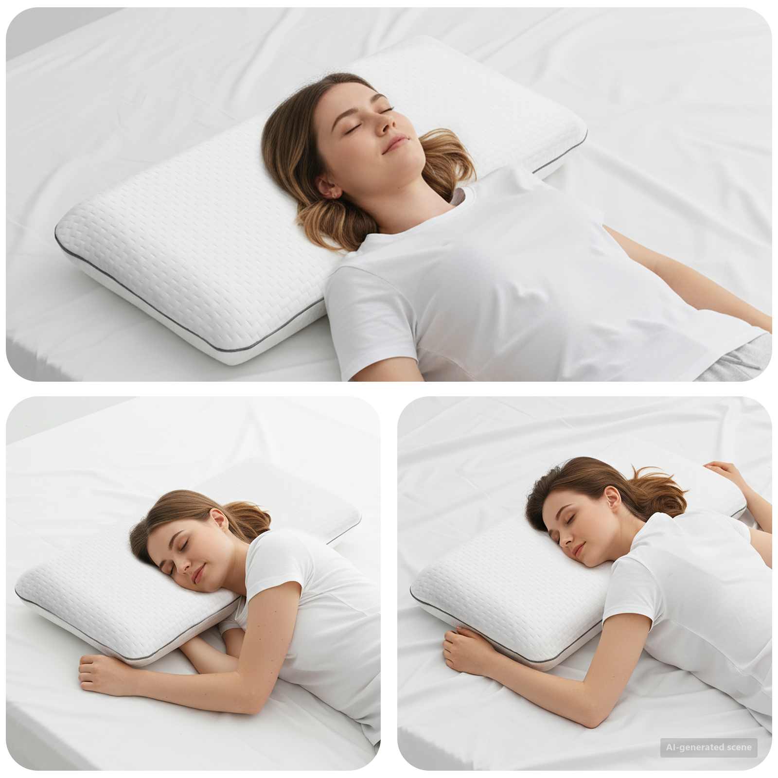 vidaXL Poduszka do spania Gładki Biały 70 x 35 x 10 cm Pianka żelowa