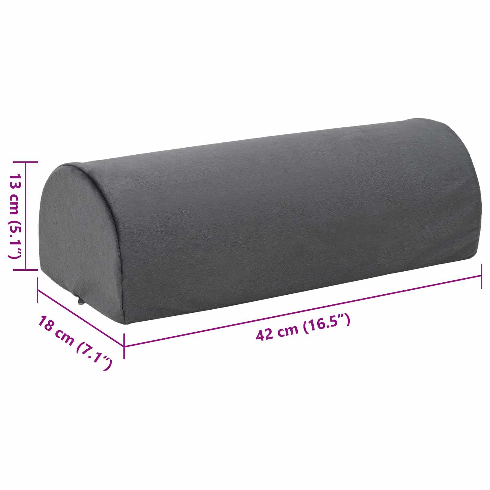 vidaXL Poduszka na podnóżek Gładki Szary 42 x 18 x 13 cm Pianka PU