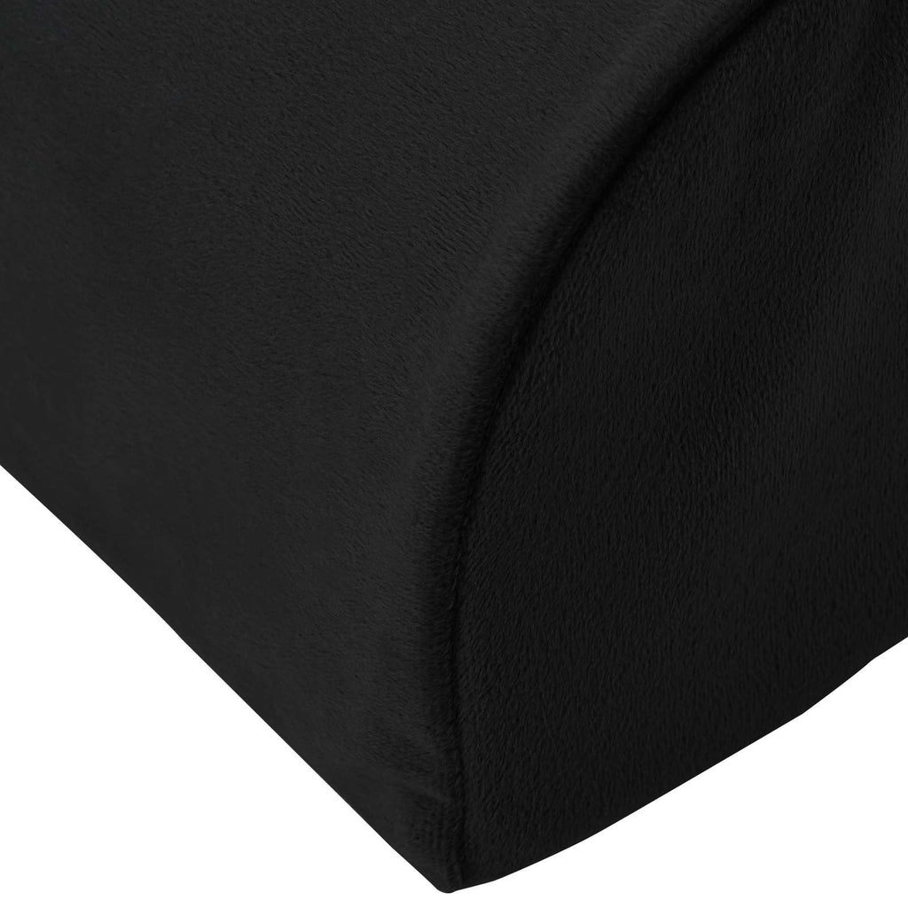 vidaXL Poduszka na podnóżek Gładki Czarny 42 x 18 x 13 cm Pianka PU