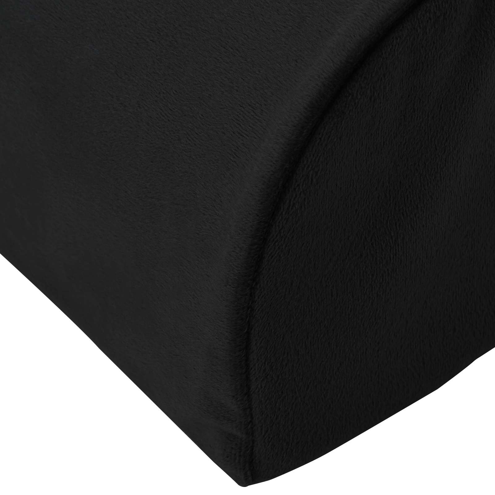 vidaXL Poduszka na podnóżek Gładki Czarny 42 x 18 x 13 cm Pianka PU
