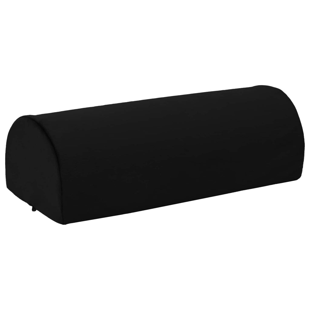 vidaXL Poduszka na podnóżek Gładki Czarny 42 x 18 x 13 cm Pianka PU