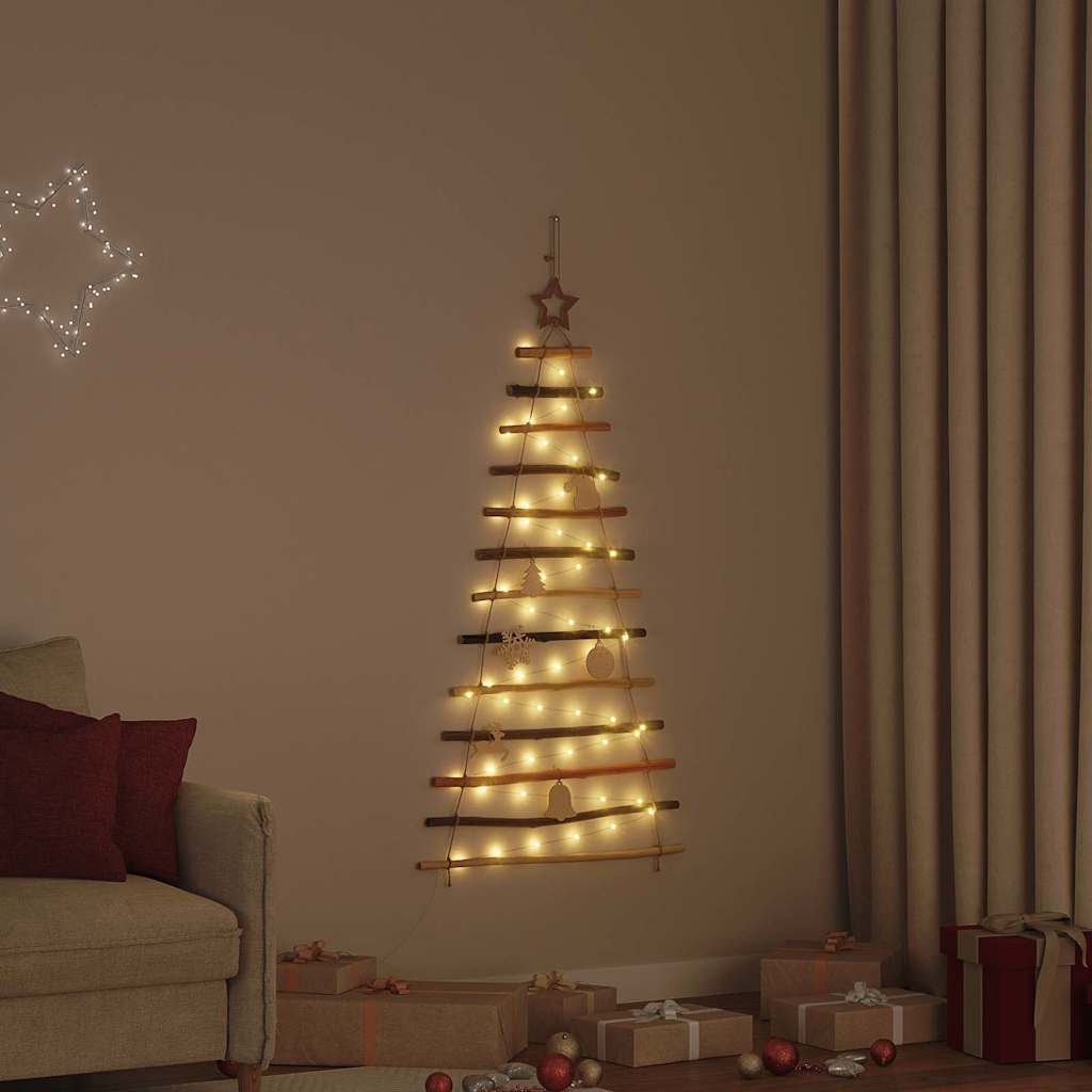 vidaXL Choinka z 50 diodami LED Naturalny 120 cm jesion lite drewno