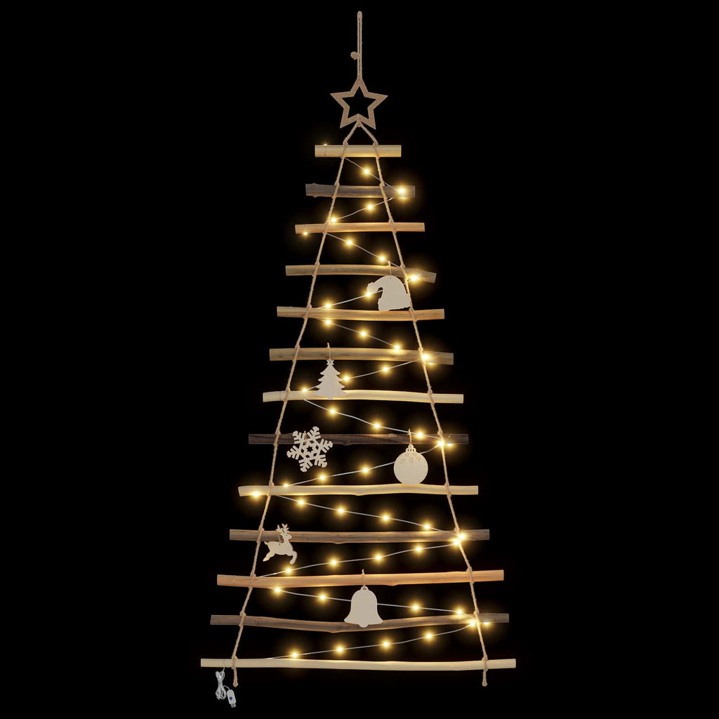 vidaXL Choinka z 50 diodami LED Naturalny 120 cm jesion lite drewno