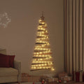 vidaXL Choinka z 80 diodami LED Naturalny 150 cm jesion lite drewno