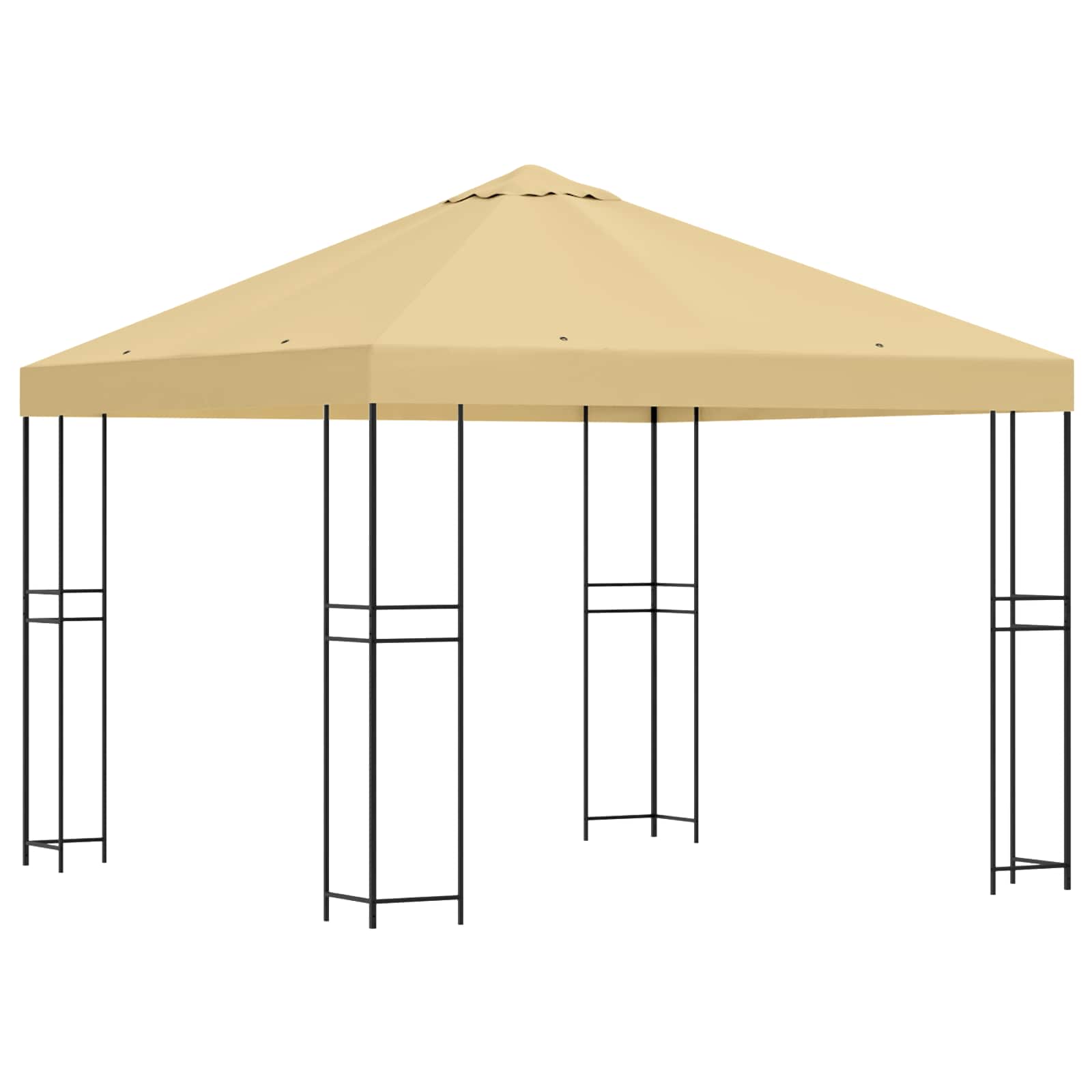 vidaXL Altana 3 x 3 m kremowy Poliester i Stal 190 gsm