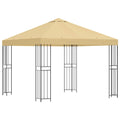 vidaXL Altana 3 x 3 m kremowy Poliester i Stal 190 gsm