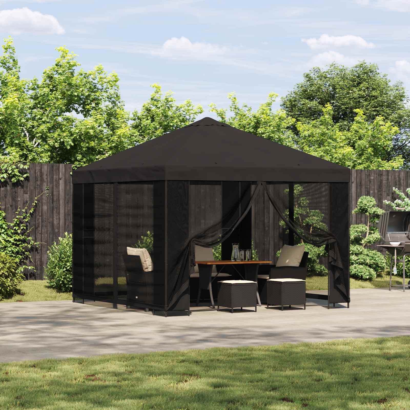 vidaXL Altana 3 x 3 m antracytowy Poliester i Stal 190 gsm