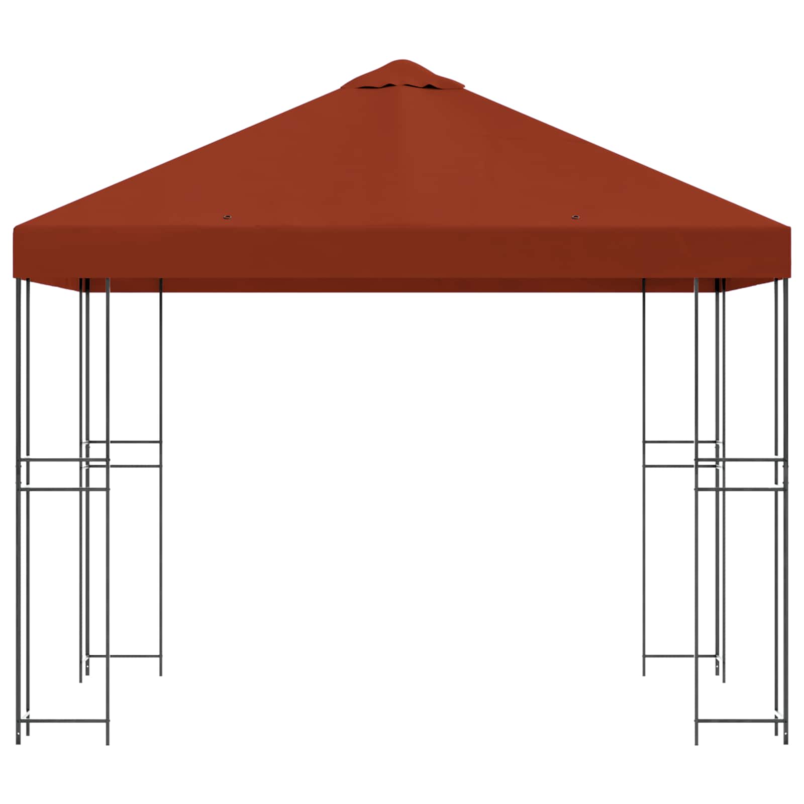 vidaXL Altana 3 x 3 m terakota Poliester i Stal 190 gsm