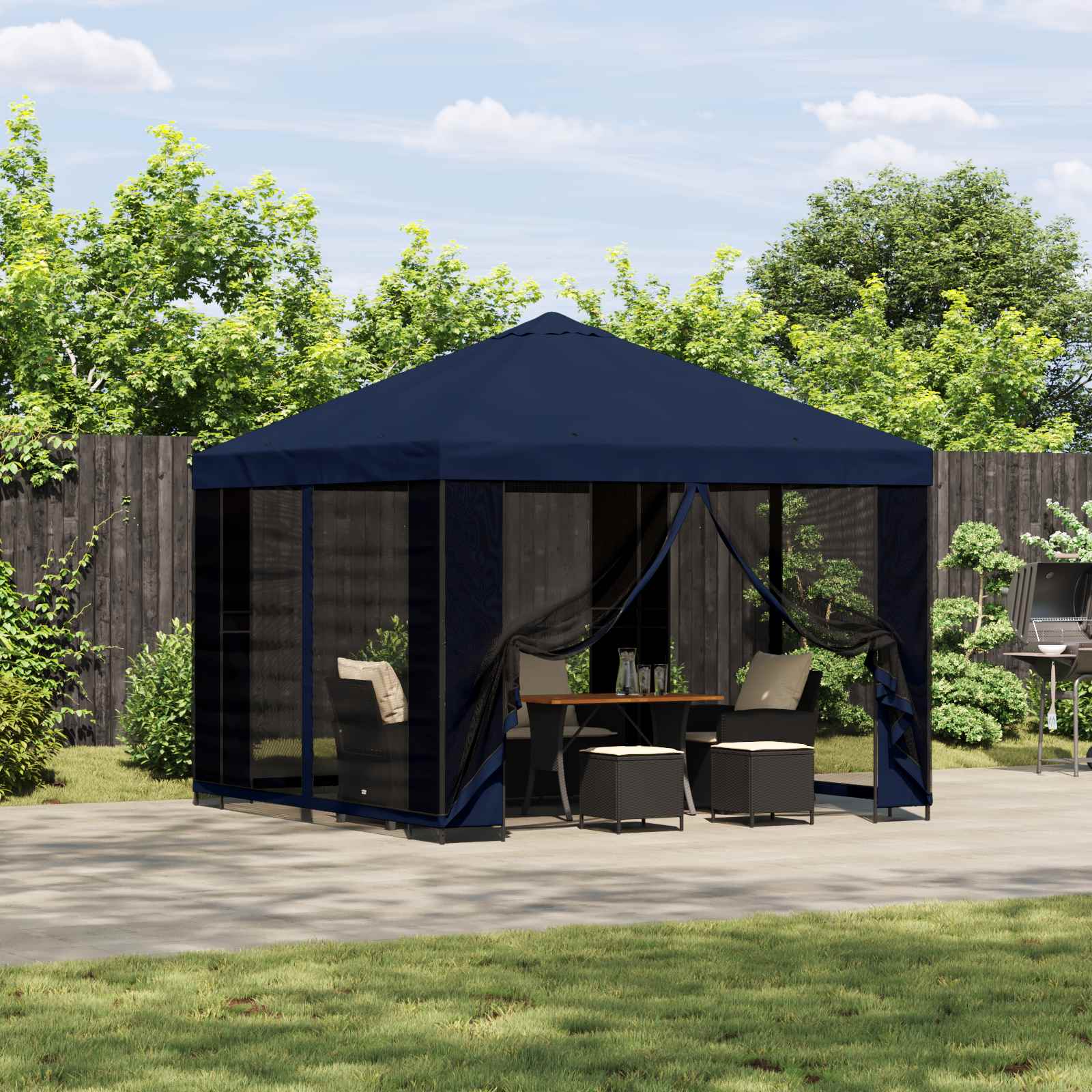 vidaXL Altana 3 x 3 m niebieski Poliester i Stal 190 gsm