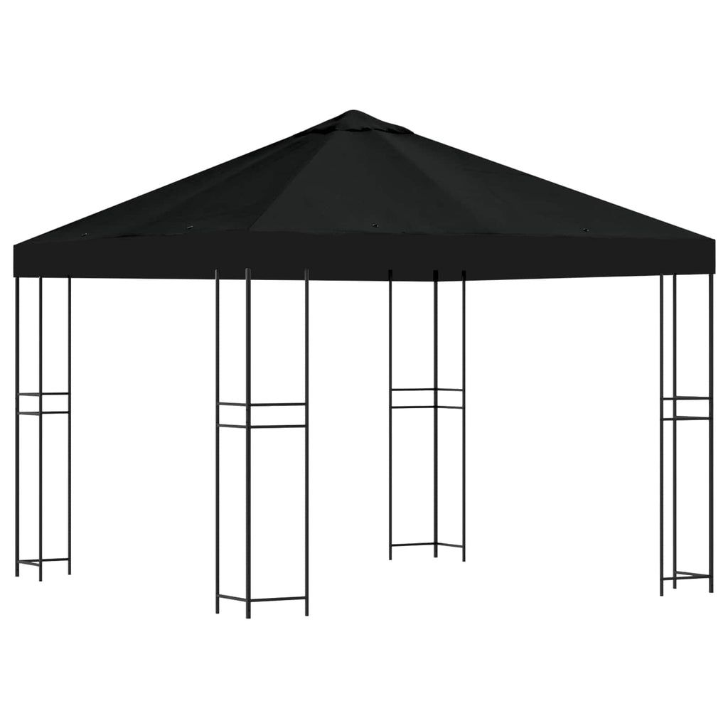 vidaXL Altana 3 x 3 m Czarny Poliester i Stal 190 gsm
