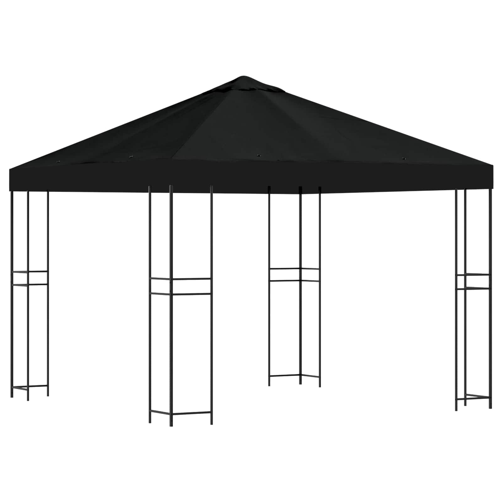 vidaXL Altana 3 x 3 m Czarny Poliester i Stal 190 gsm