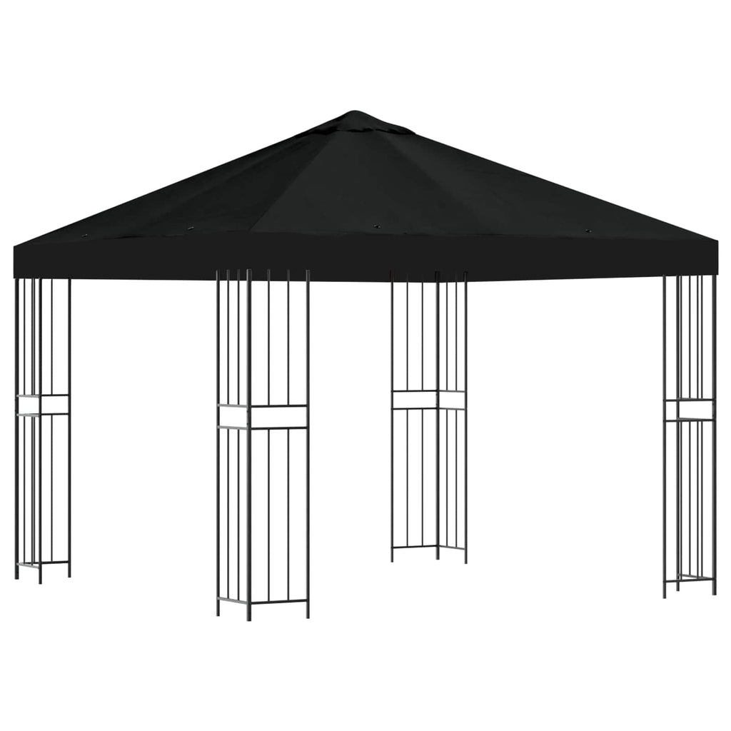 vidaXL Altana 3 x 3 m Czarny Poliester i Stal 190 gsm