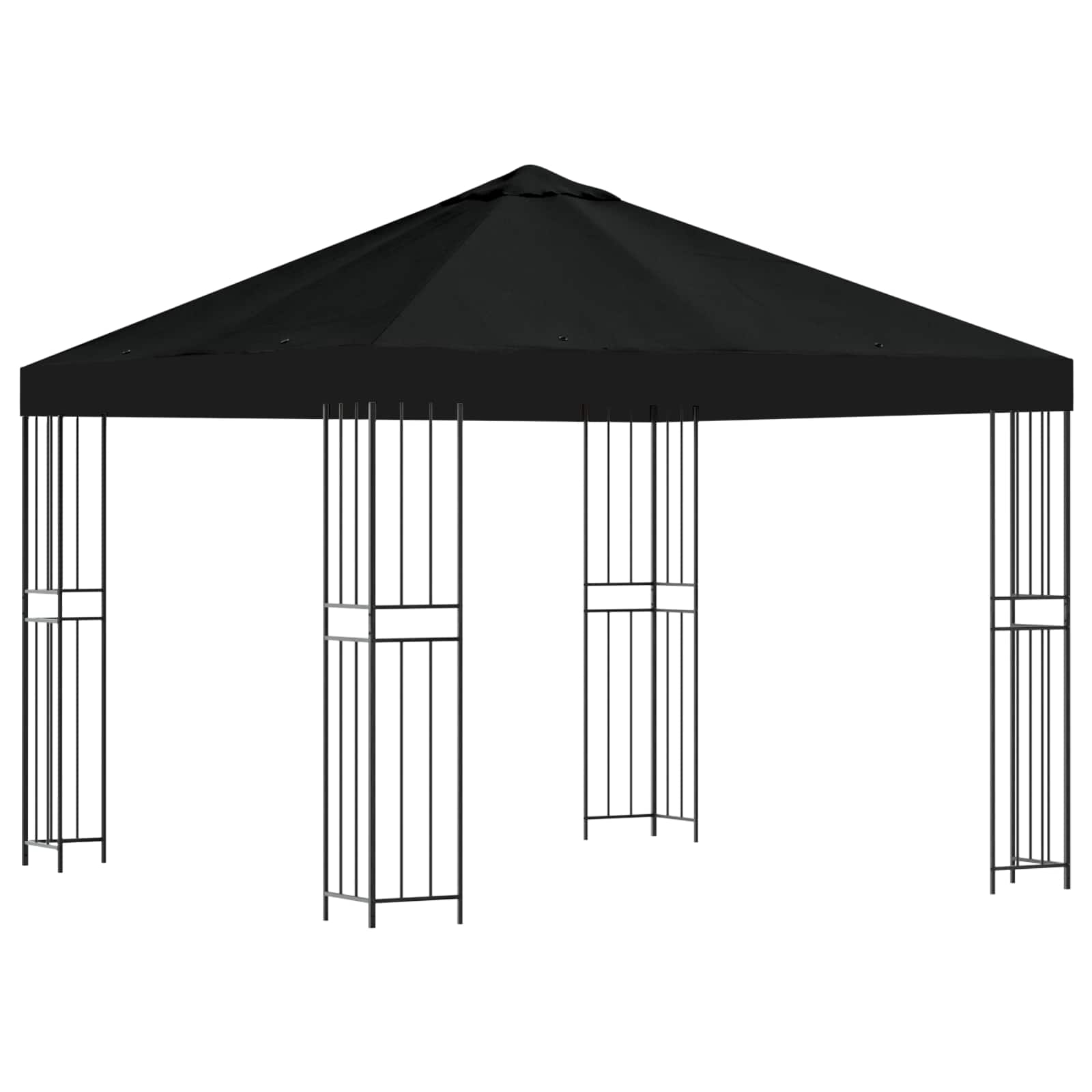 vidaXL Altana 3 x 3 m Czarny Poliester i Stal 190 gsm