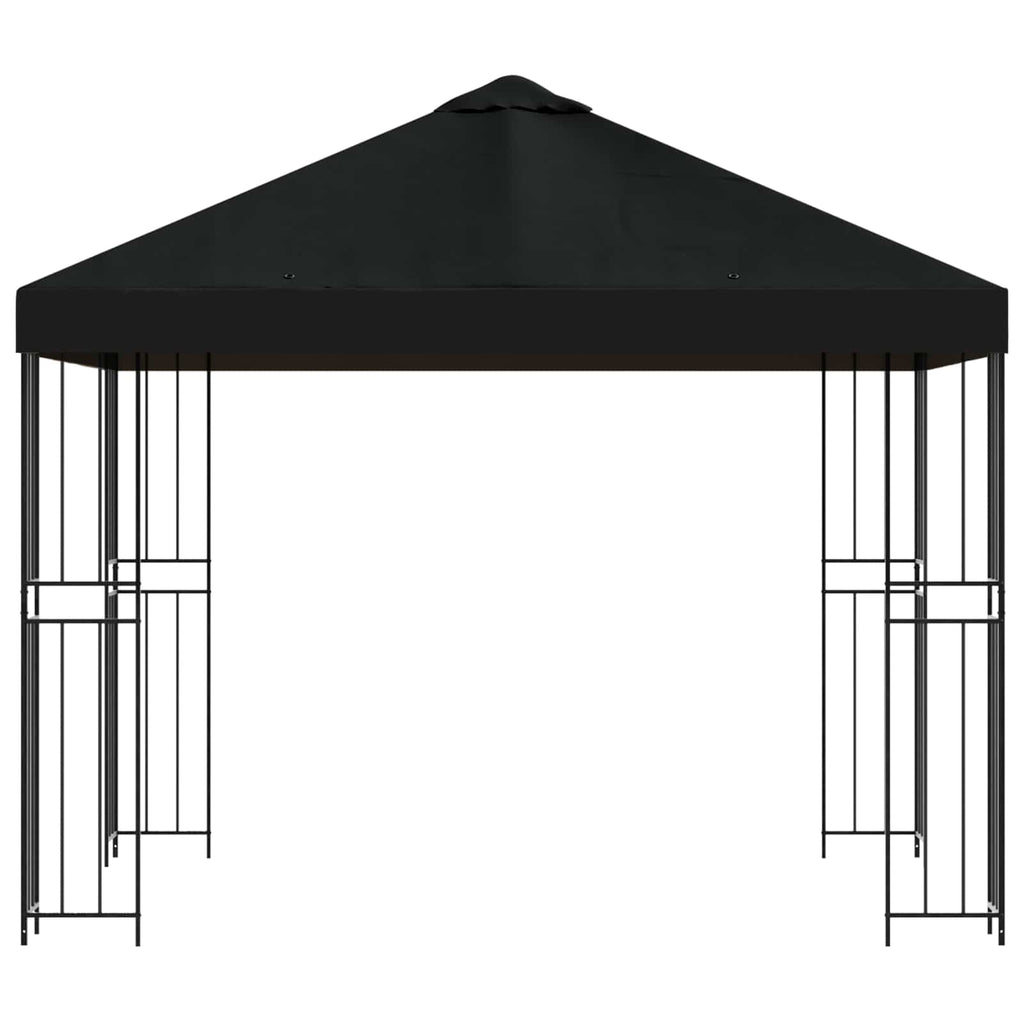 vidaXL Altana 3 x 3 m Czarny Poliester i Stal 190 gsm