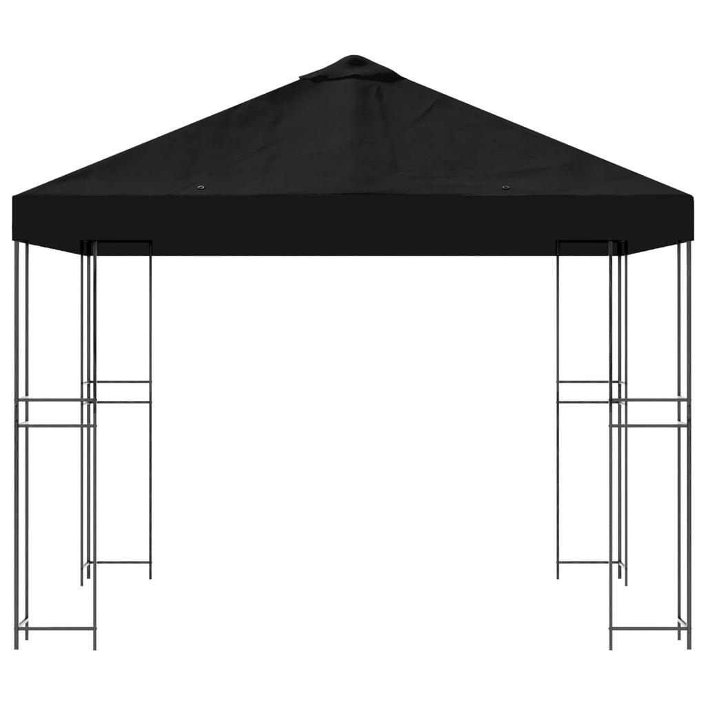 vidaXL Altana 3 x 3 m Czarny Poliester i Stal 190 gsm