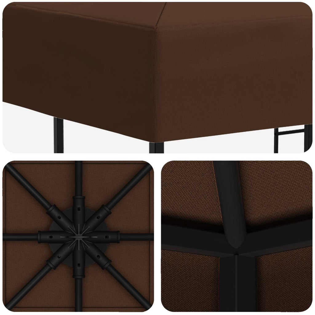 vidaXL Altana 3 x 3 m brązowy Poliester i Stal 190 gsm