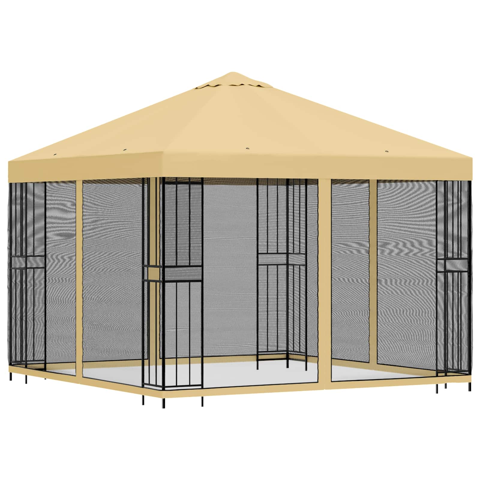 vidaXL Altana ogrodowa ze ścianami bocznymi 3 x 3 m kremowy