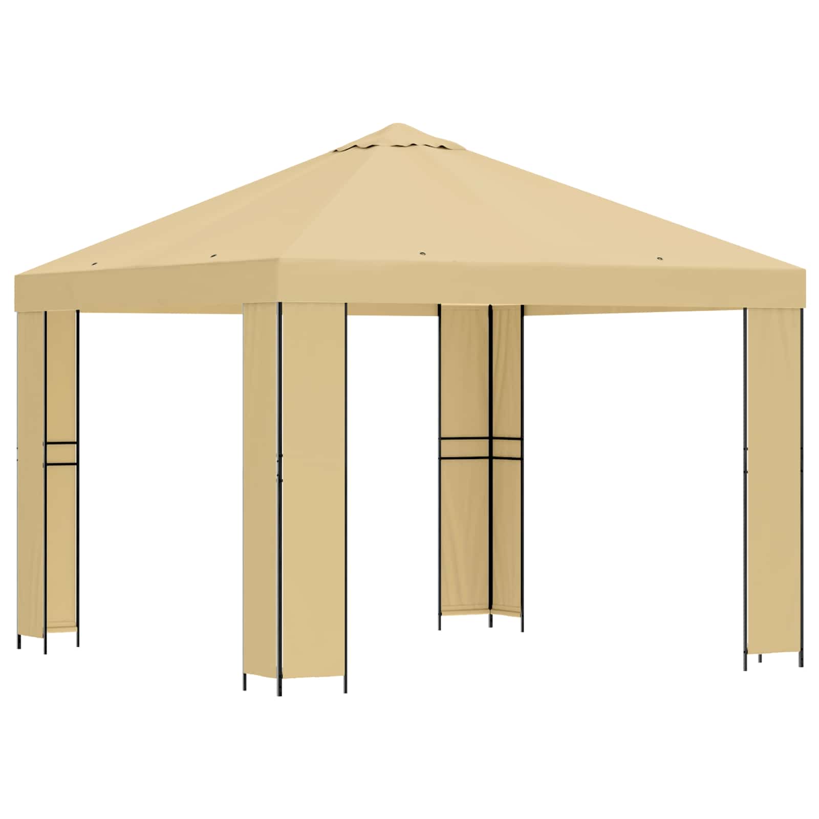 vidaXL Altana 3 x 3 m kremowy Poliester i Stal 190 gsm