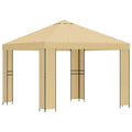 vidaXL Altana 3 x 3 m kremowy Poliester i Stal 190 gsm