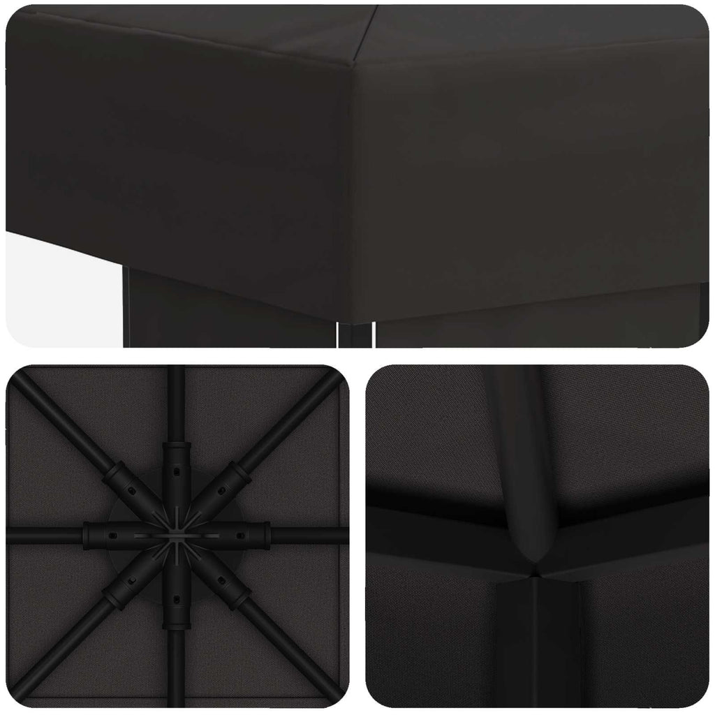 vidaXL Altana 3 x 3 m antracytowy Poliester i Stal 190 gsm