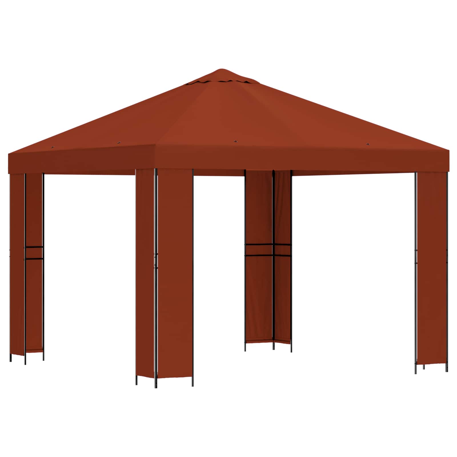 vidaXL Altana 3 x 3 m terakota Poliester i Stal 190 gsm