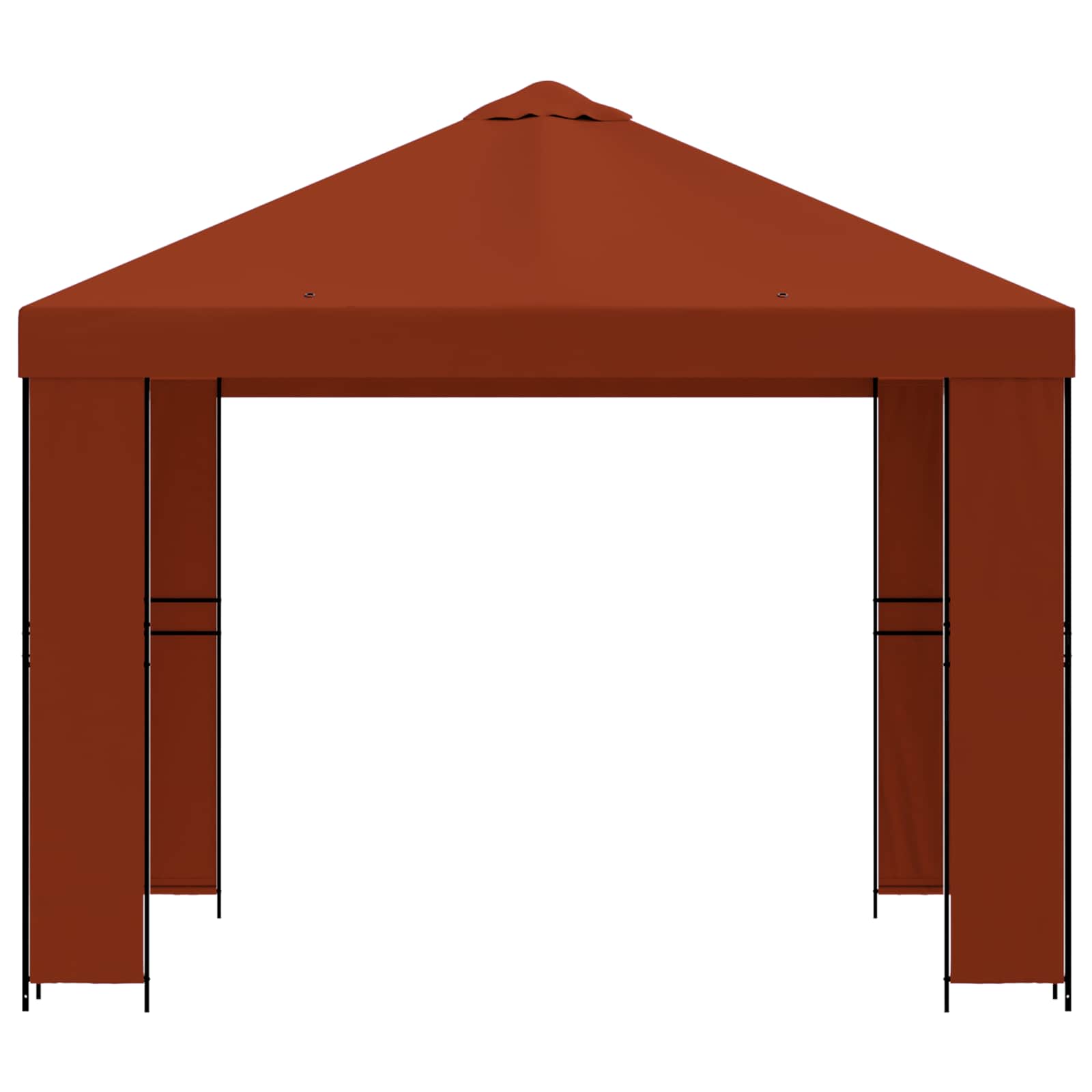 vidaXL Altana 3 x 3 m terakota Poliester i Stal 190 gsm
