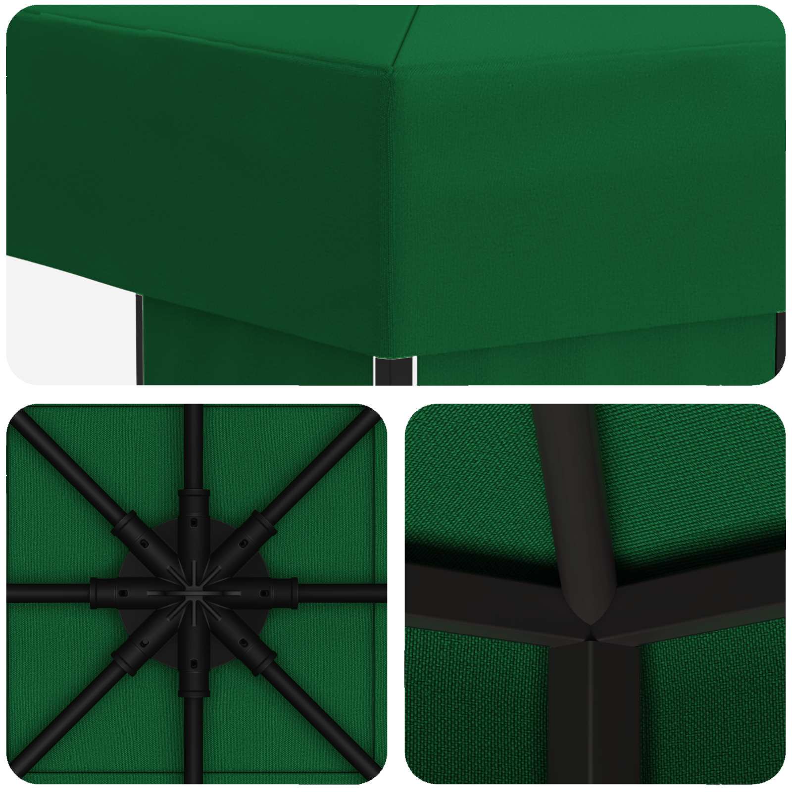 vidaXL Altana 3 x 3 m zielony Poliester i Stal 190 gsm