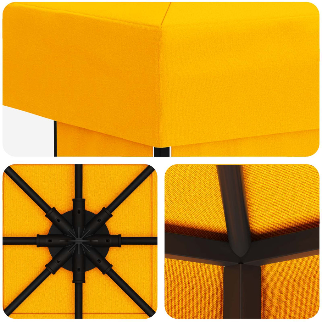 vidaXL Altana 3 x 3 m żółty Poliester i Stal 190 gsm