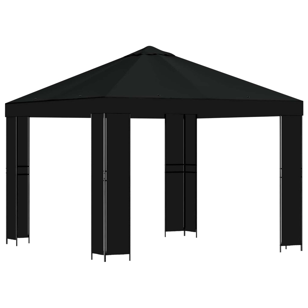 vidaXL Altana 3 x 3 m Czarny Poliester i Stal 190 gsm