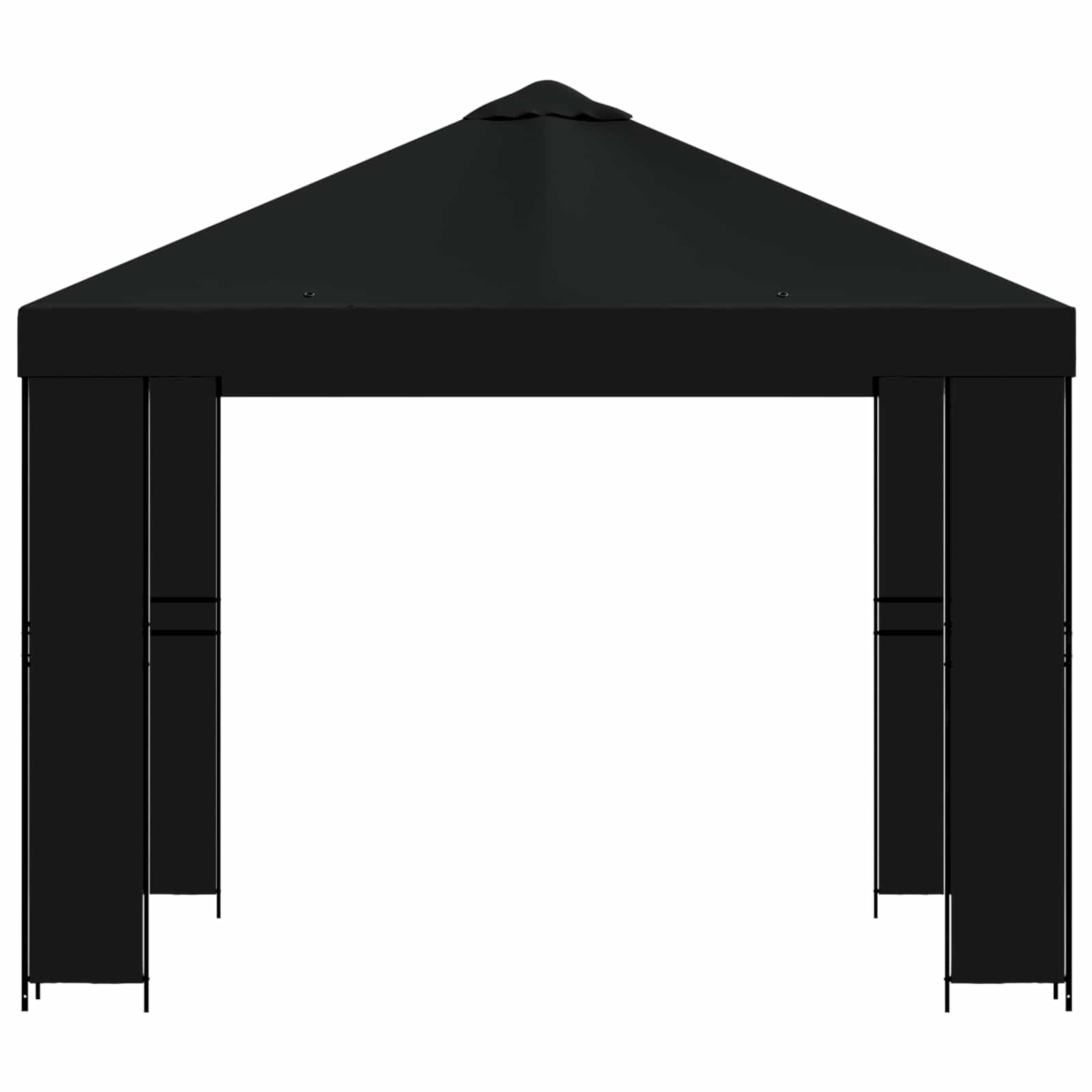 vidaXL Altana 3 x 3 m Czarny Poliester i Stal 190 gsm