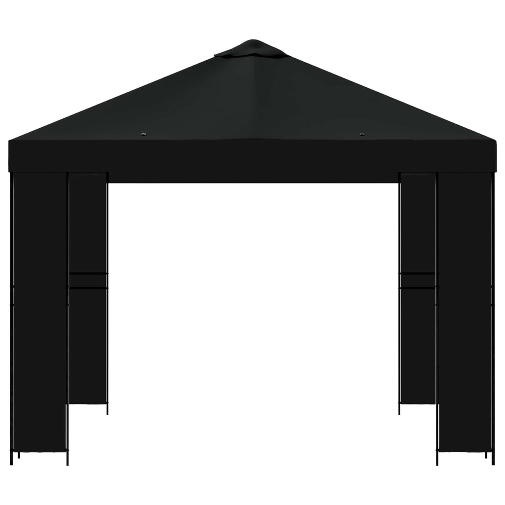 vidaXL Altana 3 x 3 m Czarny Poliester i Stal 190 gsm