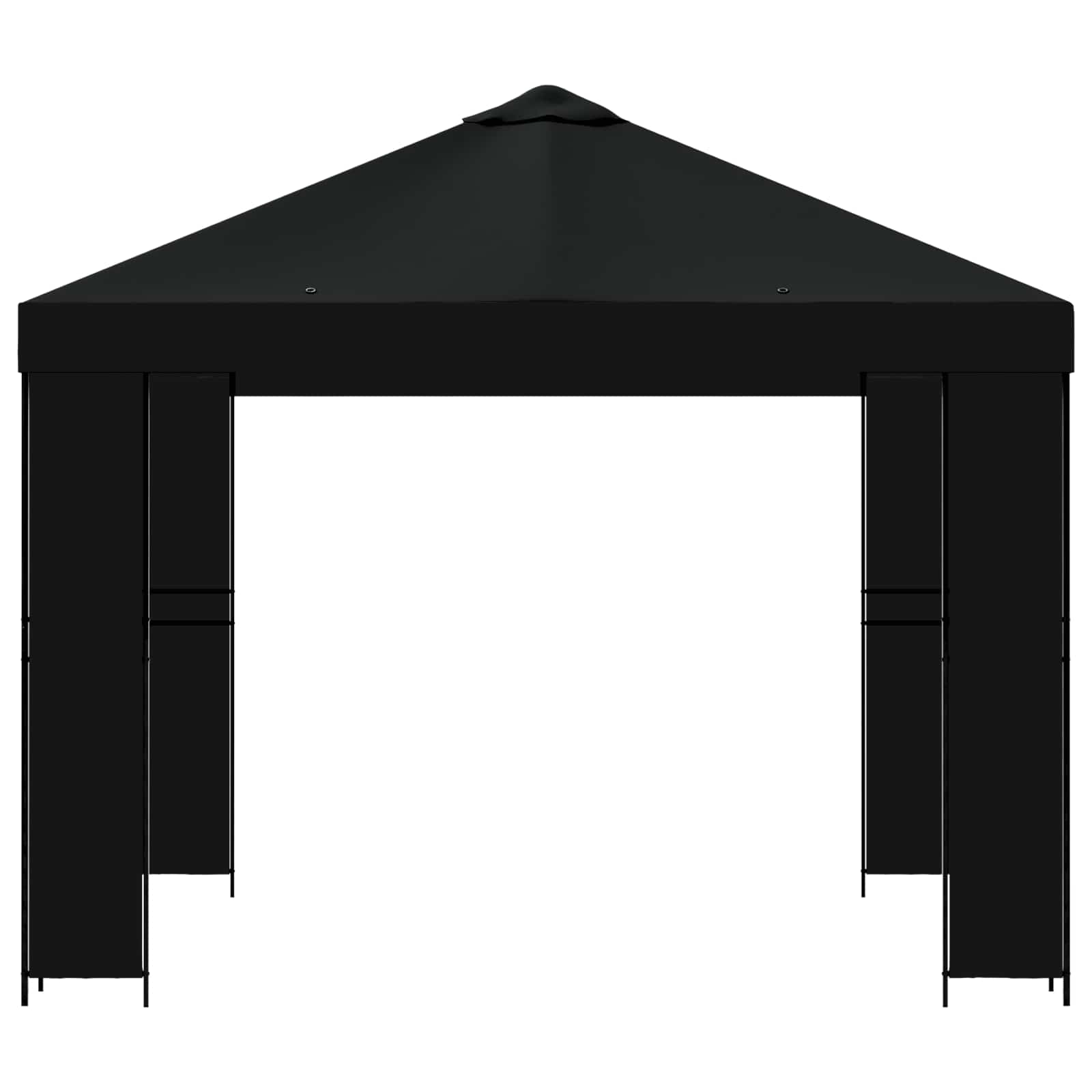 vidaXL Altana 3 x 3 m Czarny Poliester i Stal 190 gsm