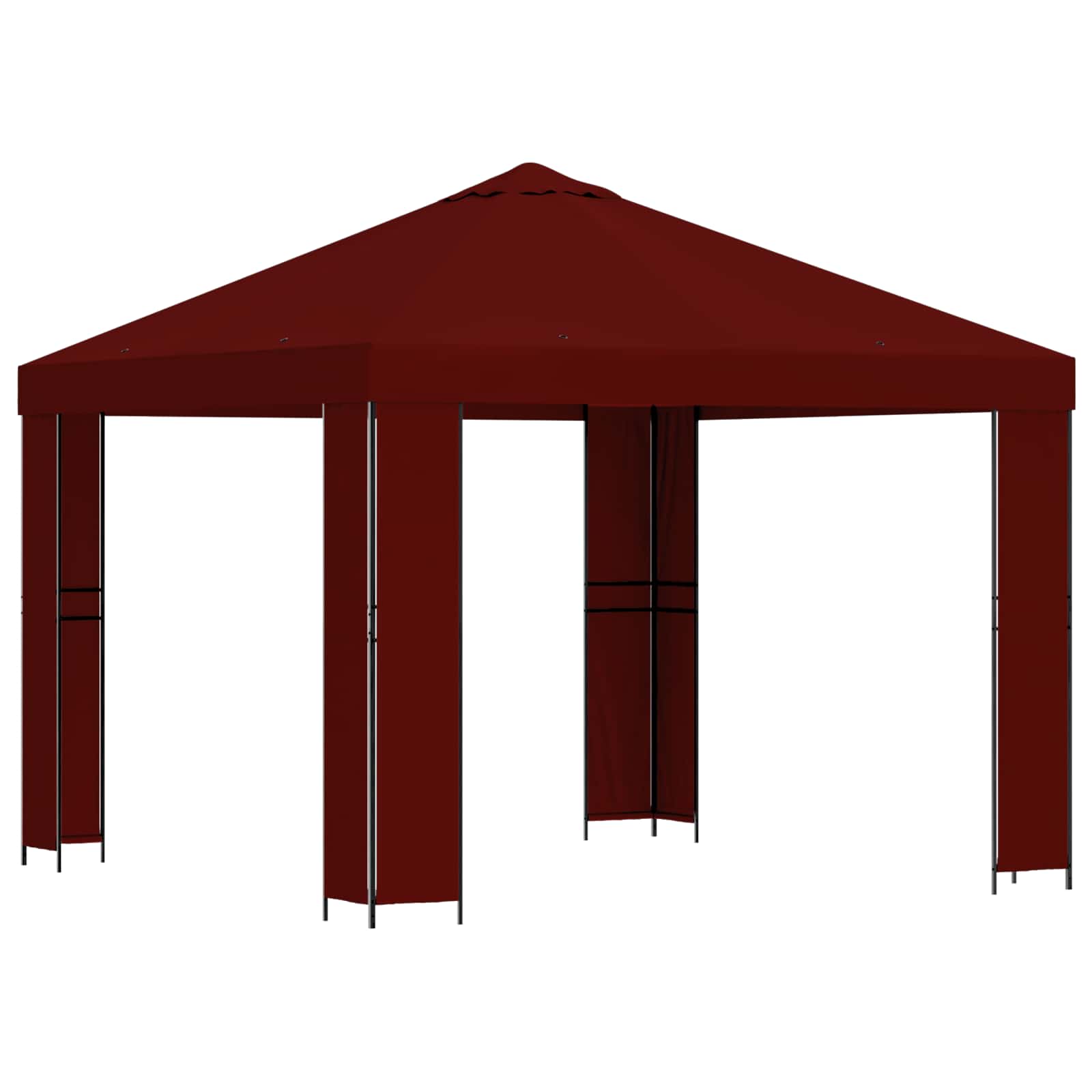 vidaXL Altana 3 x 3 m bordowy Poliester i Stal 190 gsm