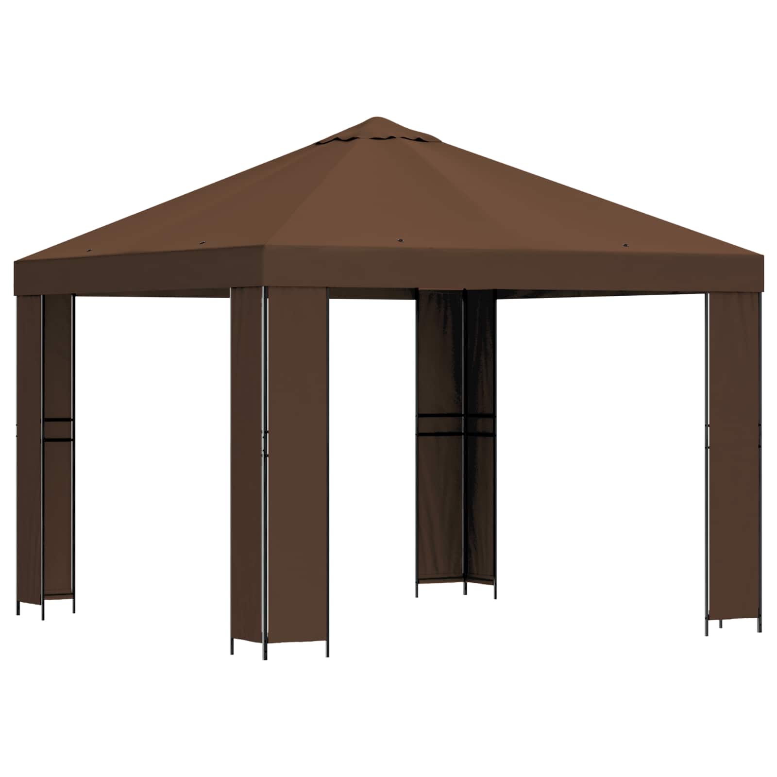 vidaXL Altana 3 x 3 m brązowy Poliester i Stal 190 gsm