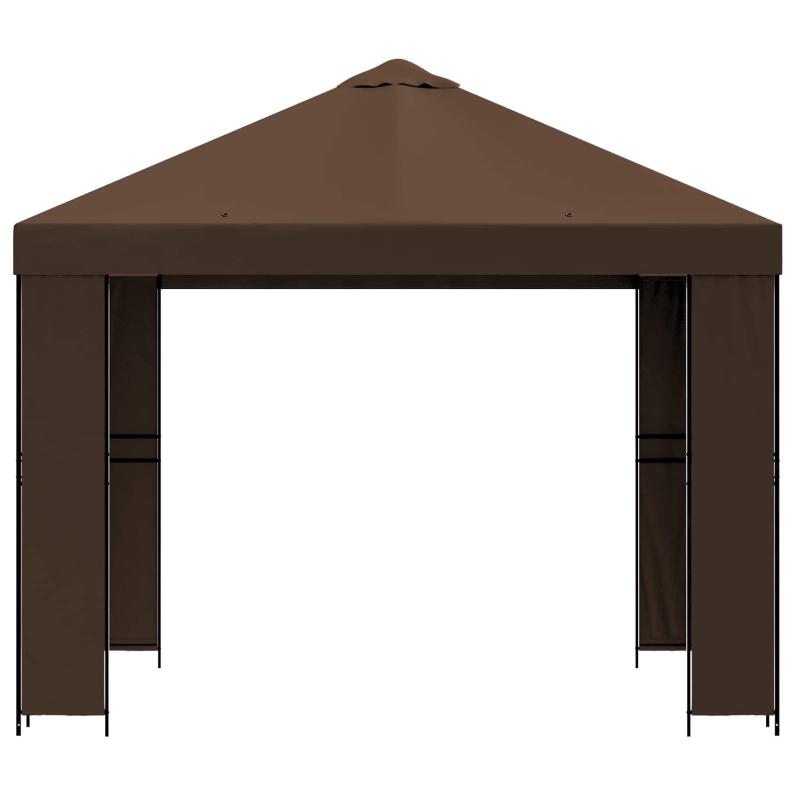 vidaXL Altana 3 x 3 m brązowy Poliester i Stal 190 gsm