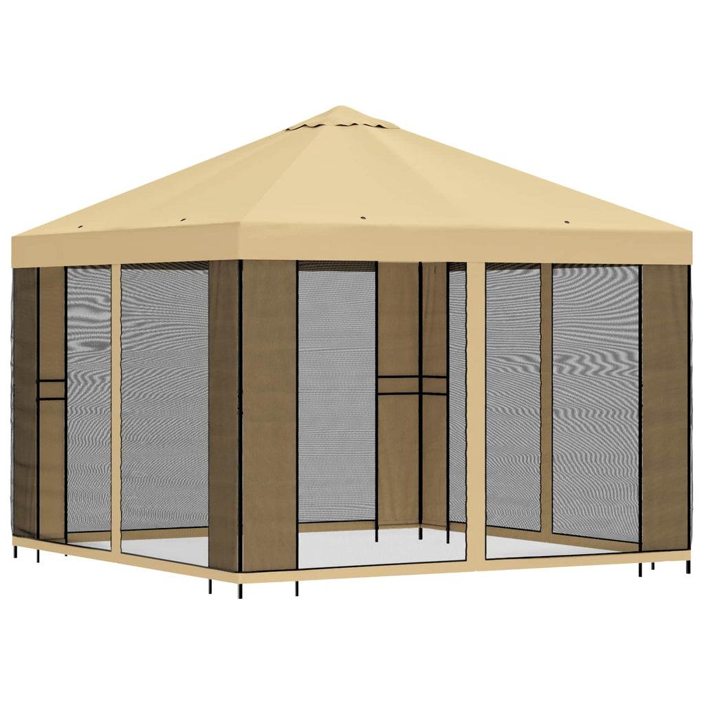 vidaXL Altana ogrodowa ze ścianami bocznymi 3 x 3 m kremowy